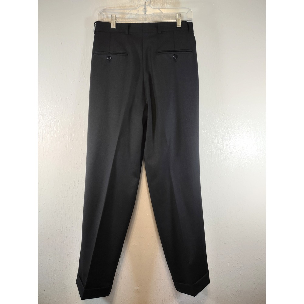 Hickey Freeman Luxury Charcoal Gray Mens Dress Slacks Mid rise 30W 31L